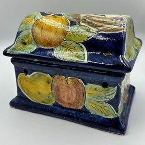 Vintage Mexican Talavera Handcrafted Ceramic Trinket/Jewelry Box
